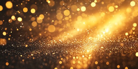 Obraz premium Seamless Golden Glitter Particles in Motion, Elegant Background for Branding