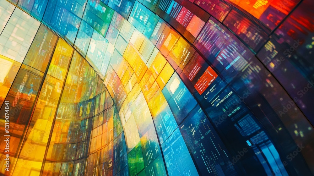 Poster vibrant kaleidoscope of colors in abstract data visualization