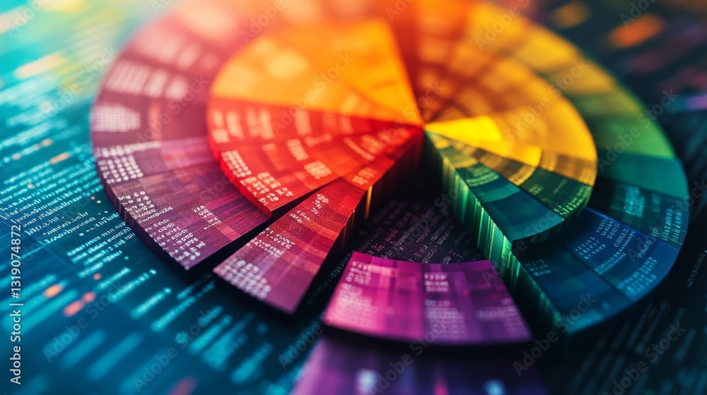 Poster vibrant kaleidoscope of colorful data visualization in abstract design