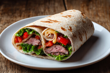  ham and cheese steak wrap