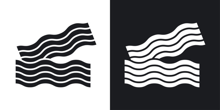 Bacon vector icon set in solid style.