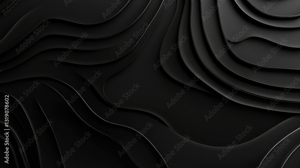 Poster minimalist black textile background with subtle fabric folds and matte texture