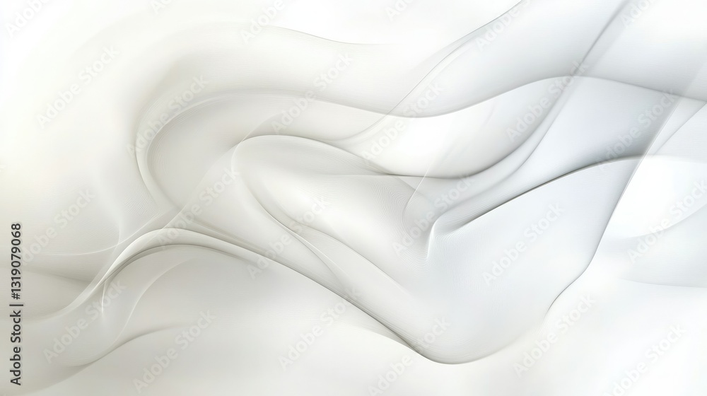Poster minimalist white abstract background with soft wavy patterns and clean design