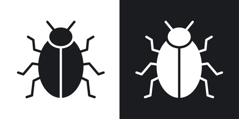 Bugs vector icon set in solid style.