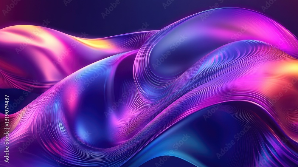Poster modern abstract digital background with dynamic flowing shapes and vibrant colors