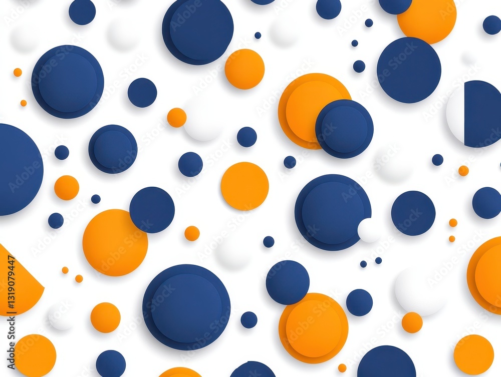 Poster colorful abstract background with varying shapes and sizes of circles and ellipses