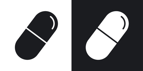 Capsules vector icon set in solid style.