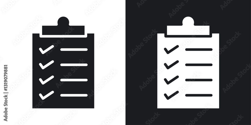 Poster clipboard vector icon set in solid style.