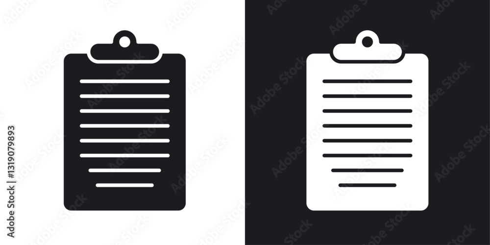 Poster clipboard vector icon set in solid style.