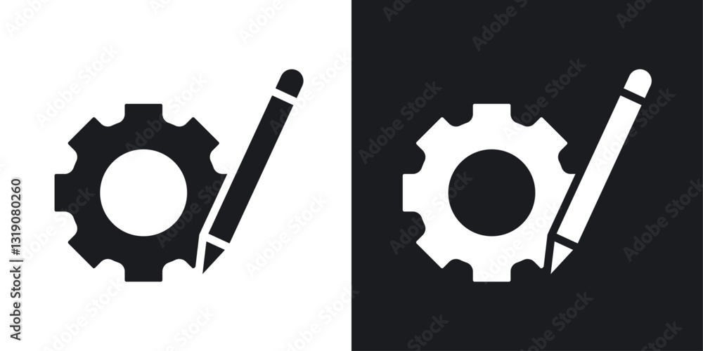 Aufkleber customize settings vector icon set in solid style.