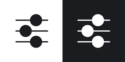 Filter Button vector icon set in solid style.