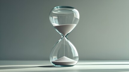 Classic Hourglass with Flowing Sand in Soft Light