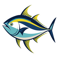 Obraz premium blue-tang-isolated-vector-image-on-a-white-background
