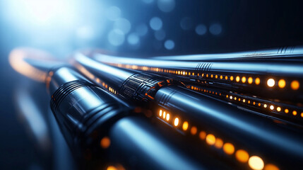 A modern fiber optic cable production line, placed against a crisp white background, ensuring high-speed internet infrastructure.