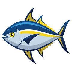 Obraz premium blue-tang-isolated-vector-image-on-a-white-background