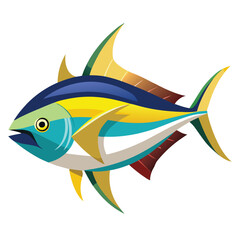 blue-tang-isolated-vector-image-on-a-white-background