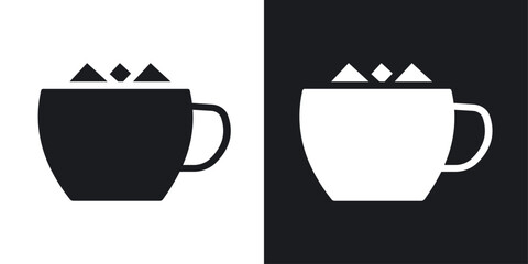 Marshmallows Mug vector icon set in solid style.