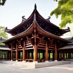 Fototapeta premium an AI Image Generator, Traditional East Asian Temple Architecture