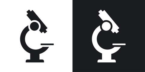 Microscope vector icon set in solid style.