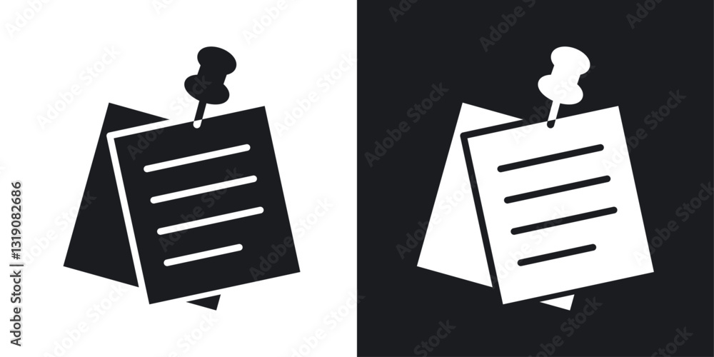 Poster note sticky vector icon set in solid style.