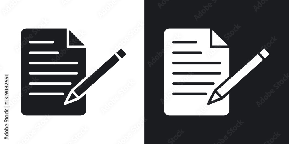 Poster note vector icon set in solid style.