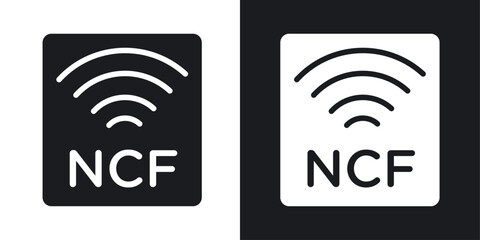 Nfc vector icon set in solid style.