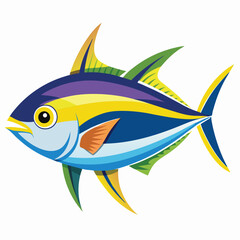 blue-tang-isolated-vector-image-on-a-white-background