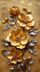 Modern floral golden embossed luxury high resolution hd background