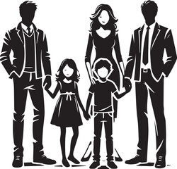family silhouette vector, family vector illustration, family logo vector, family vector icon, family silhouette vector isolated on white background
