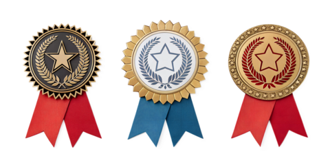 collection set of award badges isolated on white background png