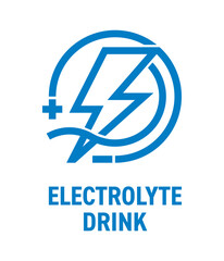 Electrolyte Water Drink icon - ions in drop, in bold line