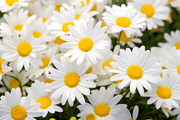 Obraz premium lively collection of white daisies with yellow centers