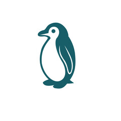 Minimalist penguin logo design for branding and marketing in modern vector style