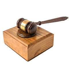 Obraz premium wooden gavel isolated on white