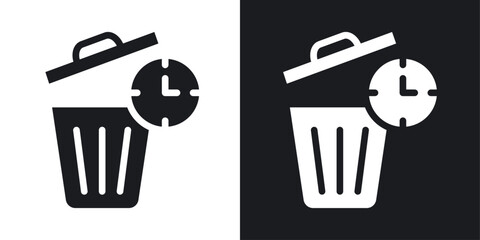 Time waste vector icon set in solid style.