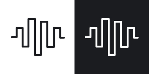 Wave square vector icon set in solid style.