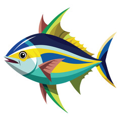 Obraz premium blue-tang-isolated-vector-image-on-a-white-background