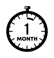 Stopwatch and 1 month graphic design