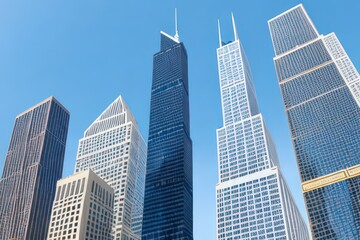 Fototapeta premium an AI Image Generator, Modern Architectural Skyline with Tall Glass