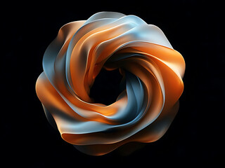 Abstract neon fractal wallpaper with space - Generative Ai