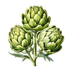 Obraz premium an AI Image Generator, Detailed Illustration of Three Artichokes