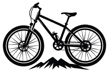 Fototapeta premium mountain bike side view silhouette