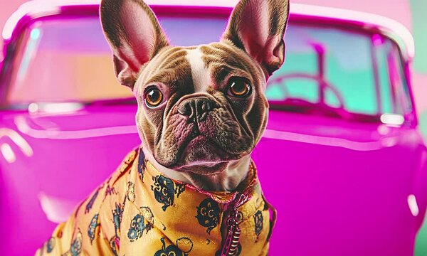 Fashion dog summer style.