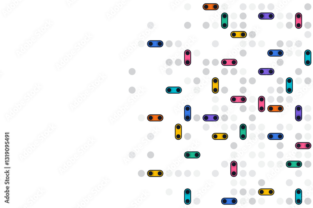 Poster digital technology background. digital data dots gray pattern pixel background