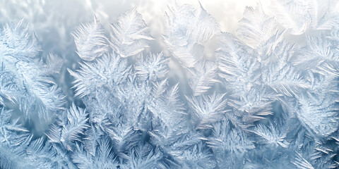 Close-Up of Realistic Frost Patterns Forming on a Window for Winter Beauty, Seasonal Wonder, or Abstract Photography