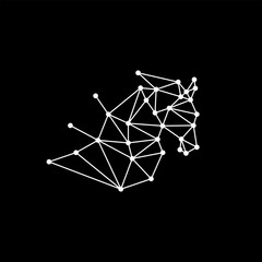 Horse Animal in Network Circuit Node, Technology and Blockchain Logo Design Vector