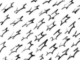 ラフに描いたたくさんの星模様モノクロ背景