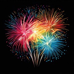 an AI Image Generator, Colorful Fireworks Display Exploding Against