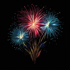 an AI Image Generator, Colorful Fireworks Display Exploding Against