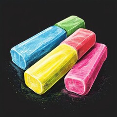an AI Image Generator, Colorful Arrangement of Rectangular Chalk o